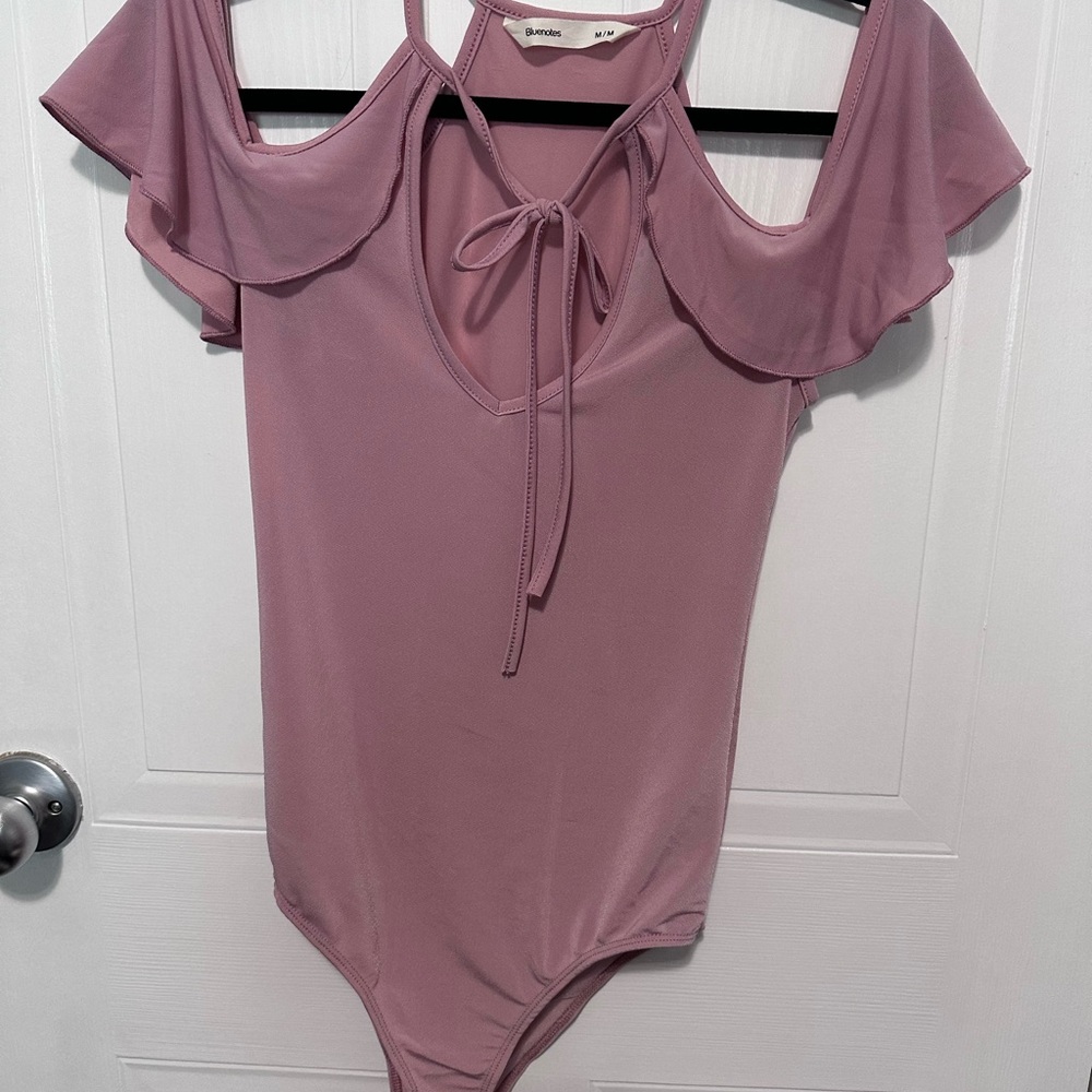 Bluenotes Dusty Pink Cold-Shoulder Bodysuit